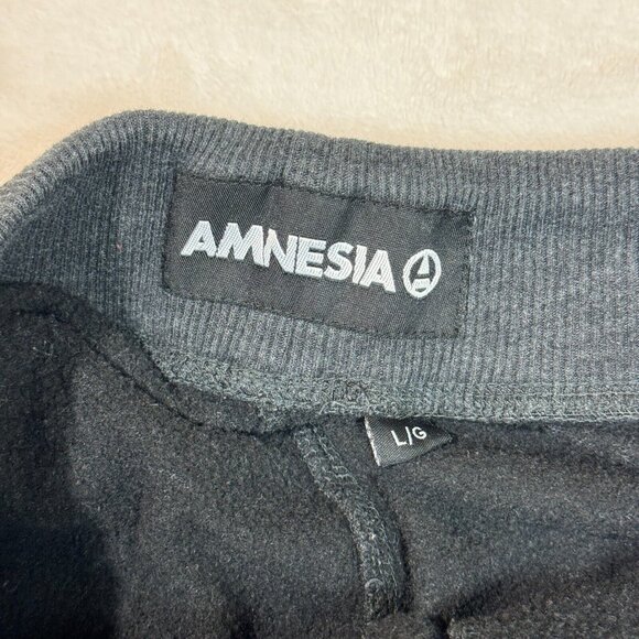 Amnesia Black Jogger Sweatpants with Zip Pockets Men's Size L - Casual Bottoms - Picture 5 of 12
